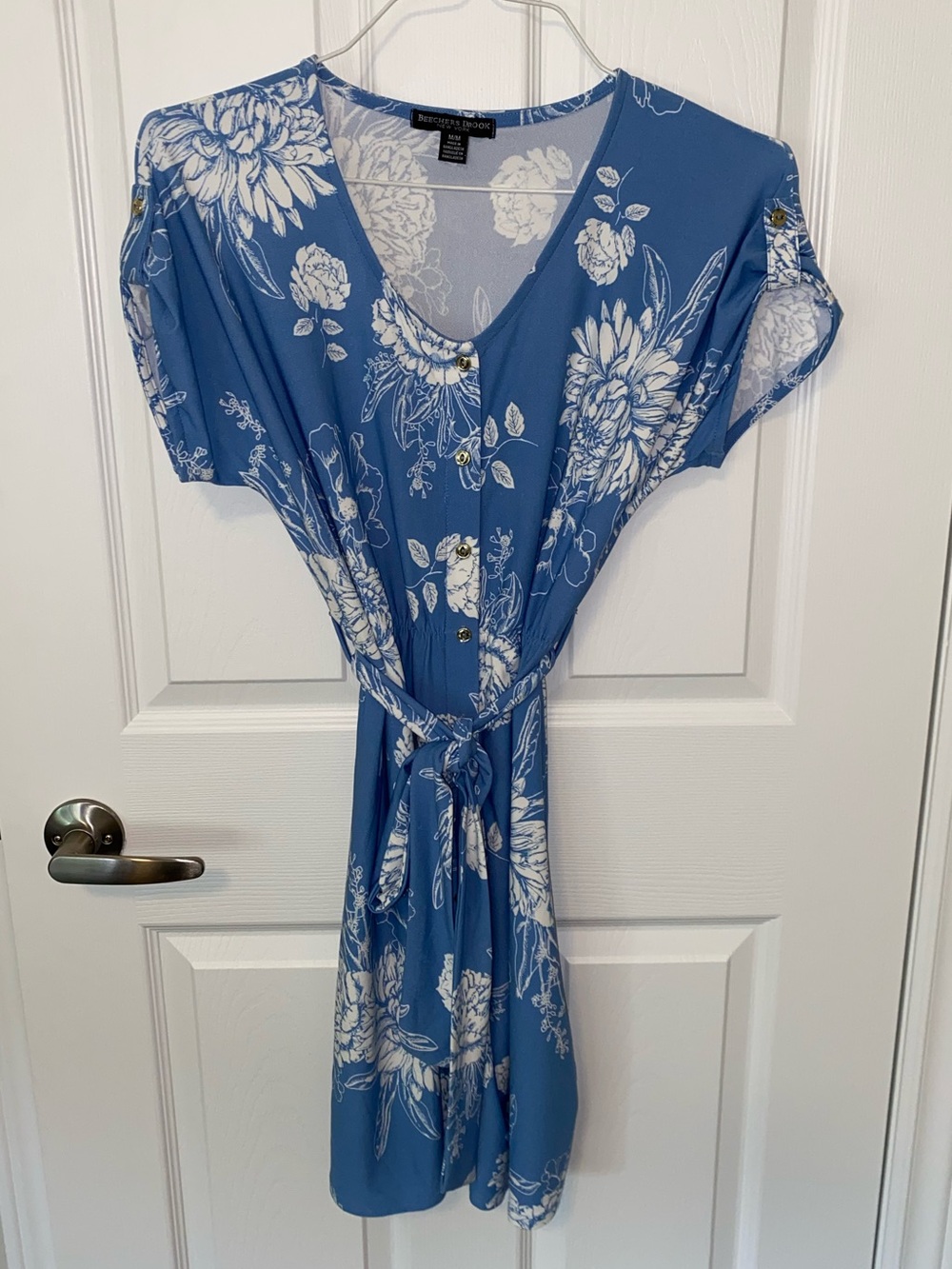 Vintage Beechers Brook Blue Floral Button-Front Dress